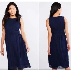 Q&A Pea in the Pod navy sleeveless eyelet maternity dress